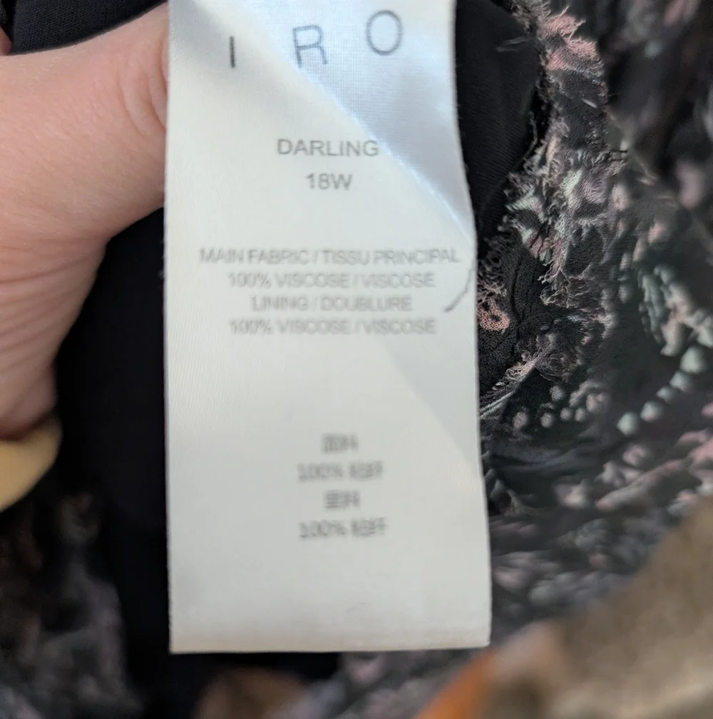 IRO Darling Long Sleeve Open‎ Back Printed Mini Dress Size 38 (6)